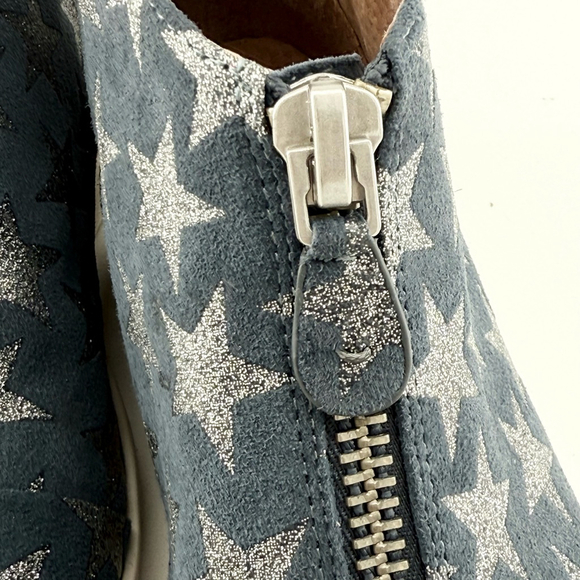 Kenneth Cole Gentle Souls Sneakers Size 8M Blue Star Print Zip Up - Picture 8 of 12